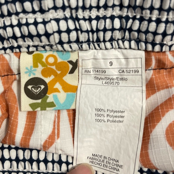 Roxy Floral Print Orange Board Shorts Size 9 - Picture 6 of 6